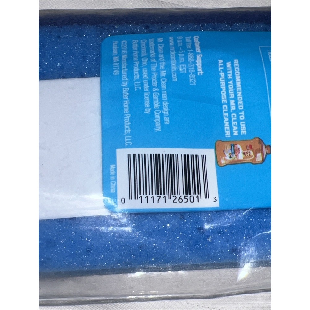 5-Mr Clean Blue Sponge Mop w/ Scrubber Refill Head Snap On SEALED New Old Stock - Picture 6 of 7